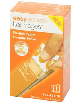 Easy Care Easy Access Bandage Fabric Assorted Large Medium and Junior 30 Count